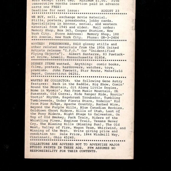 Vintage Film Fan Monthly Magazine Lot of 3 - Picture 2 of 6